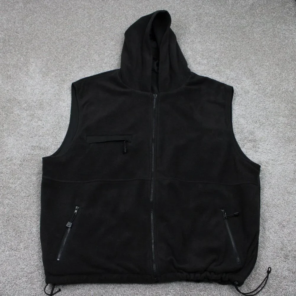 Ice Armor Reversible Vest Jacket Mens 2XL XXL Black Hooded Full Zip Coat‎